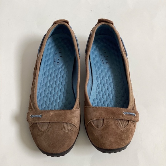 CLARKS PRIVO POLAR LAKE BROWN SUEDE LEATHER SLIP ON LOAFERS SHOES WOMENS SZ 6M - Picture 3 of 9